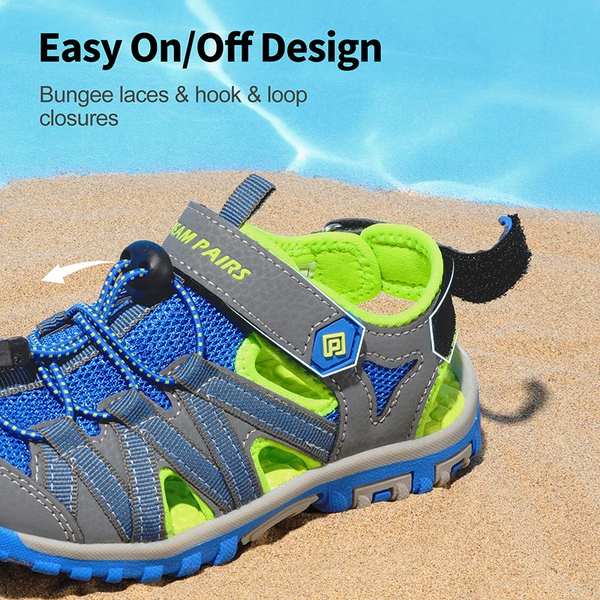 Kids Outdoor Sports Sandals - GREY GREEN BLUE - 2